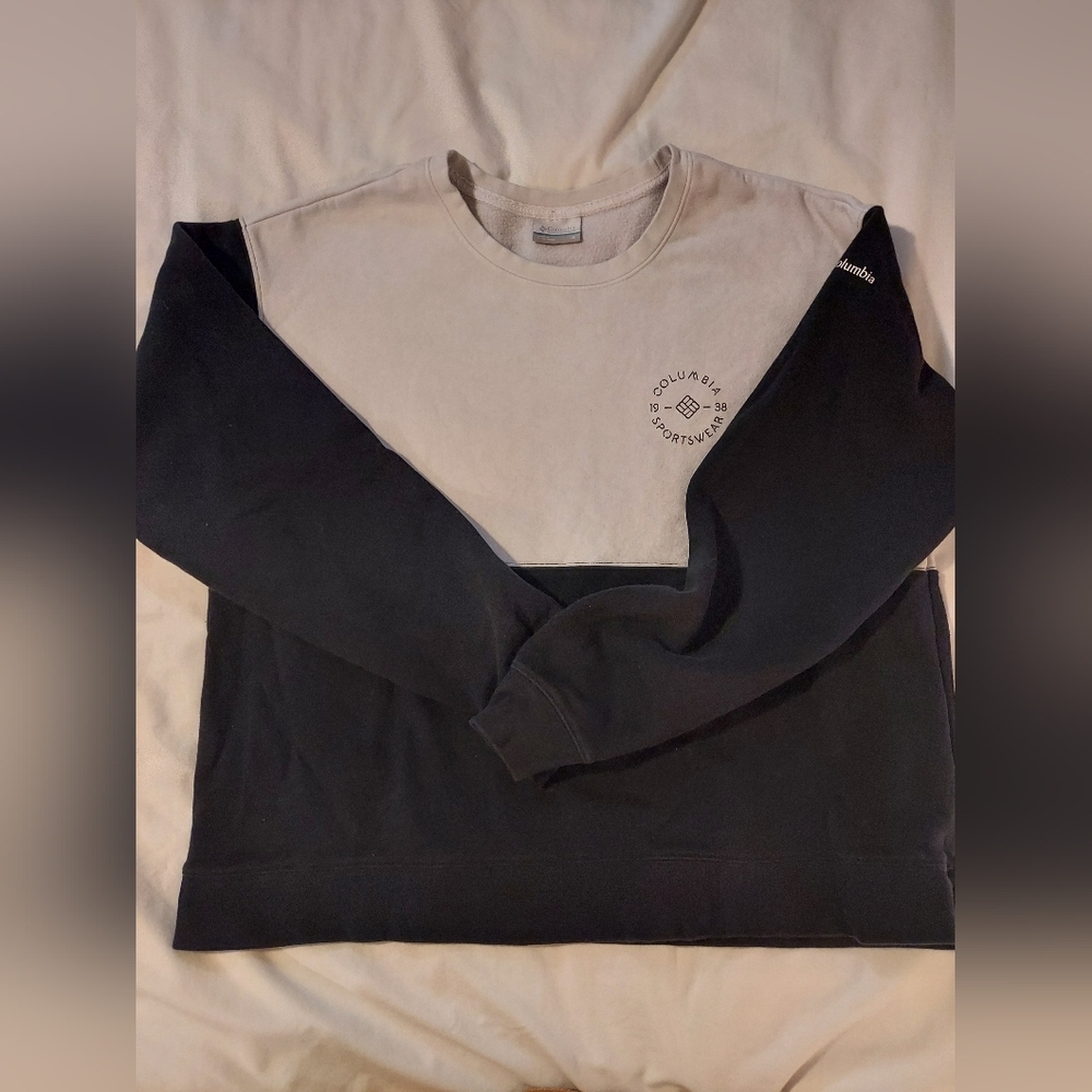 Columbia Trek Women's Cotton Blend Colorblock Crew In Black And White - Picture 9 of 9